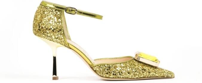 Prosperine Glitter Steen Sandaal met 80mm Hak Yellow Dames