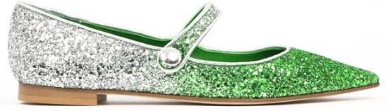 Prosperine Leren Ballerina Schoenen met Bandje Green Dames