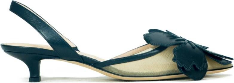 Prosperine Mesh Slingback met leren accessoire Beige Dames