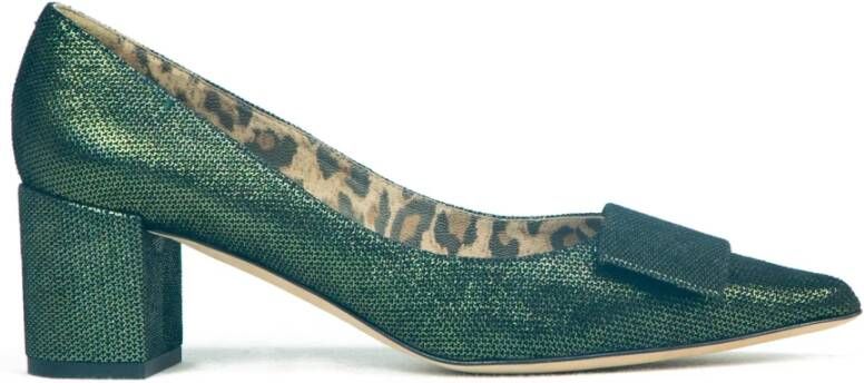 Prosperine Nappa Leren Hakken met Plaquettedetail Green Dames