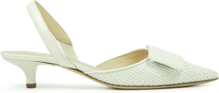 Prosperine Rafia Slingback met Plaque White Dames