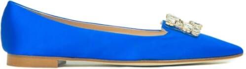 Prosperine Satin Ballerina Flats met kristalaccessoire Blue Dames