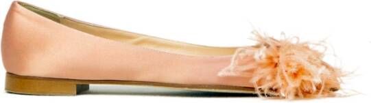 Prosperine Satin Ballerina met Veren Pink Dames