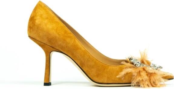 Prosperine Suède Camel Pumps 80mm Hak Brown Dames