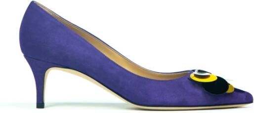 Prosperine Suède pumps met pailletten Purple Dames