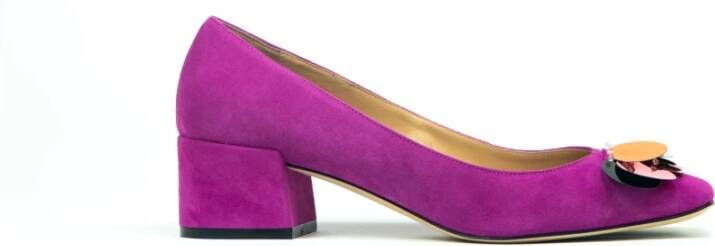 Prosperine Suède Pumps met Pailletten Purple Dames