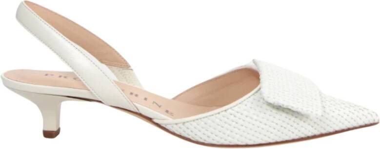 Prosperine Witte Leren Decollete Schoenen White Dames