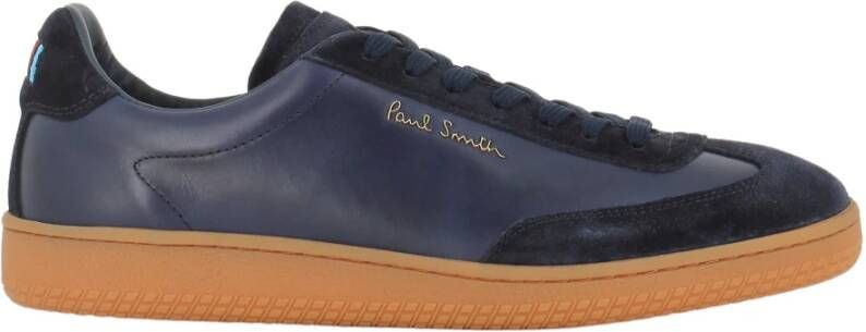 PS By Paul Smith Blauwe Leren Sneakers met Signature Stripe Blue Heren