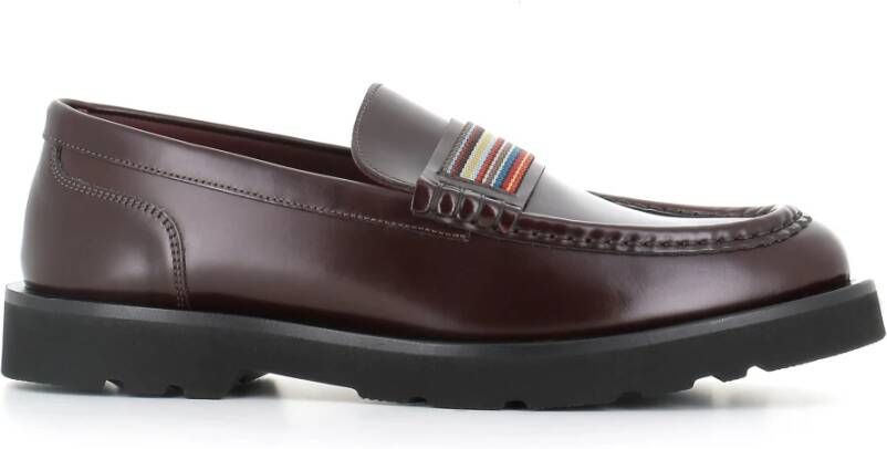 PS By Paul Smith Bordeaux Leren Mocassin Sandalen Red Heren