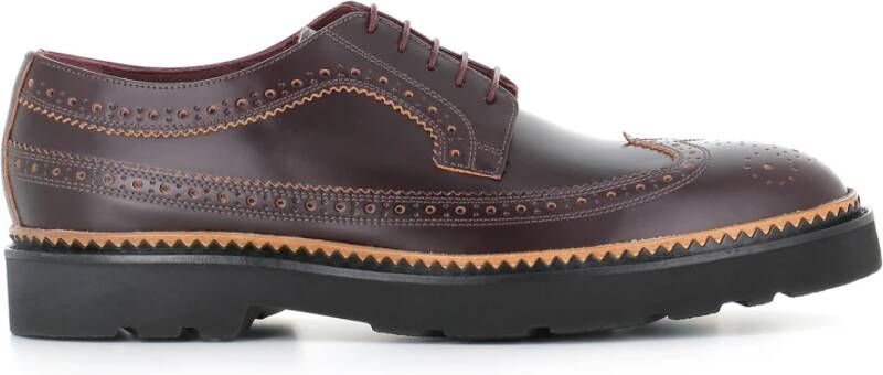 PS By Paul Smith Bordeaux Leren Schoenen met Hoge Zool Red Heren