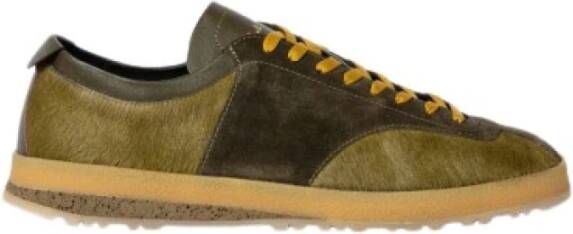 PS By Paul Smith Khaki Leren Sneakers Green Heren