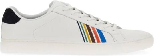 PS By Paul Smith Leren Streep Sneaker White Heren