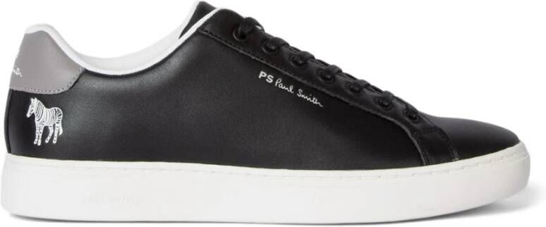 PS By Paul Smith Zwarte Leren Logo Sneakers Black Heren