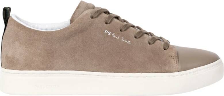 Paul Smith Taupe Suede Trainers met Sports Stripe Beige Heren