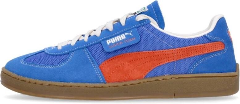 Puma Blauw Oranje Suède Lage Schoen Blue Dames