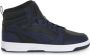 PUMA- Rebound V6 Mid Heren Sneakers Basketbalschoenen Zwart-Blauw - Thumbnail 2