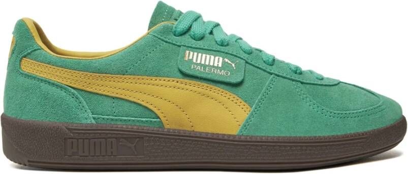 Puma Leren sneakers met suède details Green Unisex