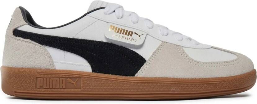 Puma Palermo Lth White Vapor Gray Gum Wit Leer Lage sneakers Unisex