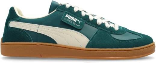 Puma Super Team sneaker van suède met leren details