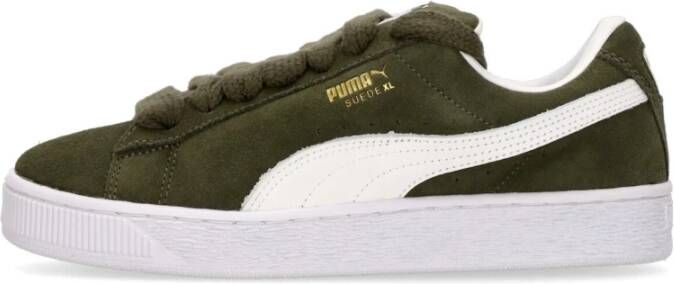 Puma Suede Lage Schoen Donker Olijf Wit Green Heren