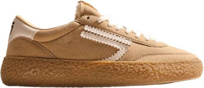 Puraai Beige Stoffen Sneakers met Witte Details Beige Heren