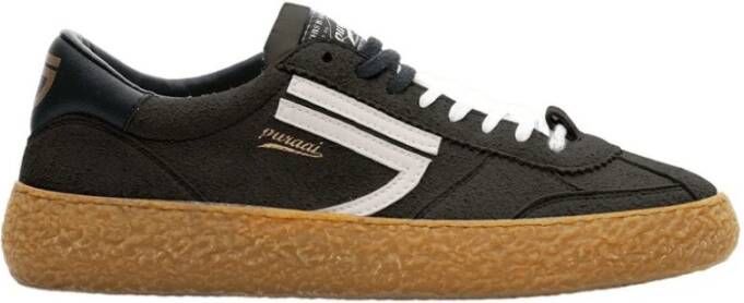 Puraai Zwarte Stoffen Sneakers met Gerecyclede Materialen Black Heren