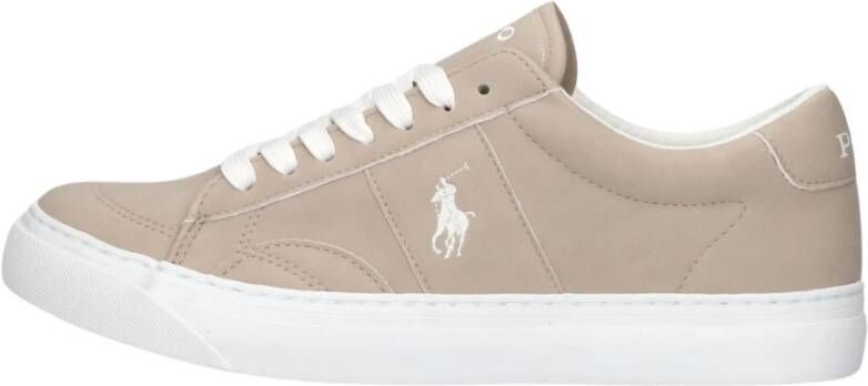 Ralph Lauren Beige Lage Sneakers met Witte Accenten Beige Heren