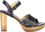 Ralph Lauren Leren sandaal met 10 cm hak en enkelband Blue Dames - Thumbnail 4