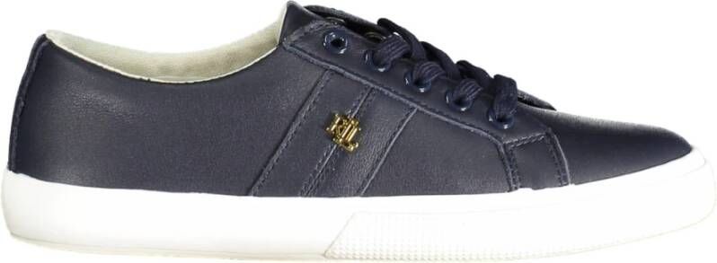 Polo Ralph Lauren Janson II Leren Sneakers met Sportieve Strepen Blue Dames