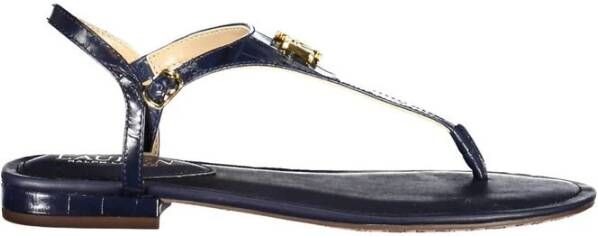 Ralph Lauren Blauwe Leren Sandalen Blue Dames