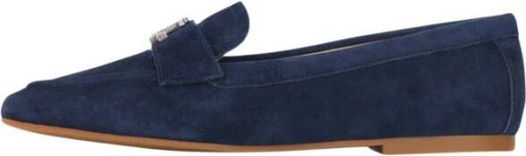 Ralph Lauren Blauwe Suède Loafers met Metalen Ornament Blue Dames