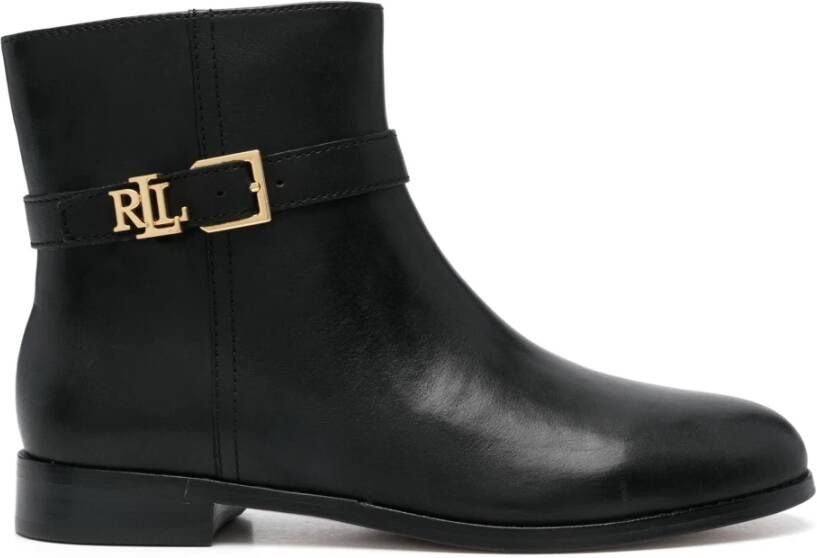 Lauren Ralph Lauren Leren boots met labelapplicatie model 'BROOKE'