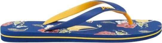 Ralph Lauren Donkerblauwe teenslippers met bloemenpatroon Bolt Blue Heren