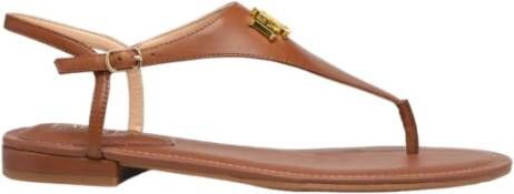 Polo Ralph Lauren Casual Camel Leren Dames Sandalen Brown Dames