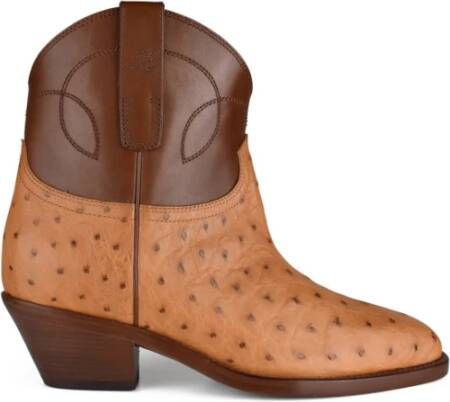 Ralph Lauren Jayme Leren Cowboy Laarzen Brown Dames