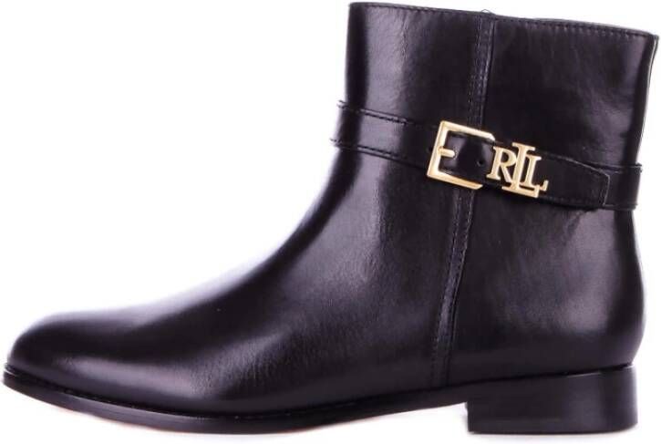 Lauren Ralph Lauren Leren boots met labelapplicatie model 'BROOKE'