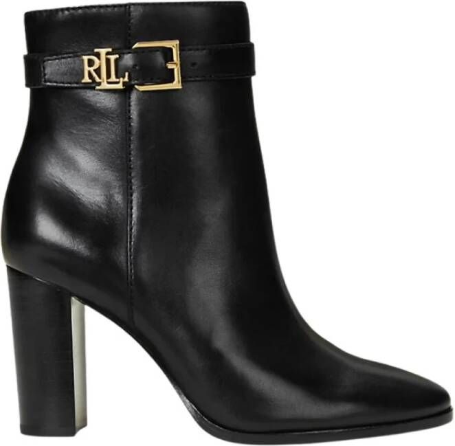 Lauren Ralph Lauren Leren boots met labelapplicatie model 'BAILEY'