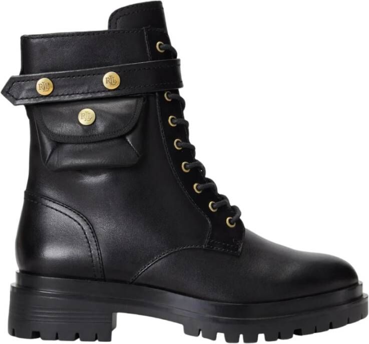 Lauren Ralph Lauren Boots van leer met labeldetail model 'CAMMIE'