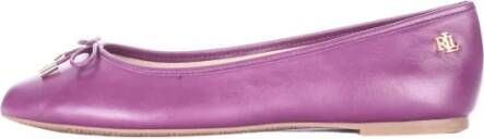 Ralph Lauren Dames Leren Ballerina Flats Paars Dames