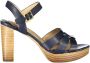 Ralph Lauren Leren sandaal met 10 cm hak en enkelband Blue Dames - Thumbnail 1