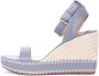 Ralph Lauren Ocean Nappa Leren Espadrille Sleehakken Blue Dames - Thumbnail 1