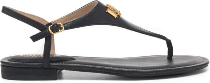 Polo Ralph Lauren Dames sandalen an zwart leer Black Dames