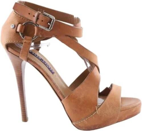 Ralph Lauren Pre-owned Leather heels Brown Dames