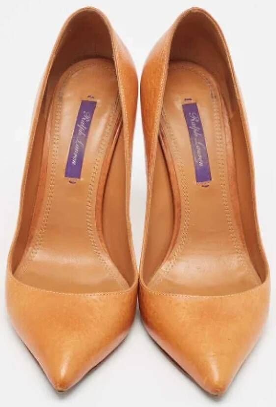 Ralph Lauren Pre-owned Leather heels Orange Dames