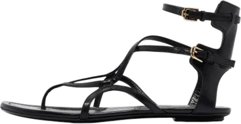 Ralph Lauren Pre-owned Leather sandals Black Dames