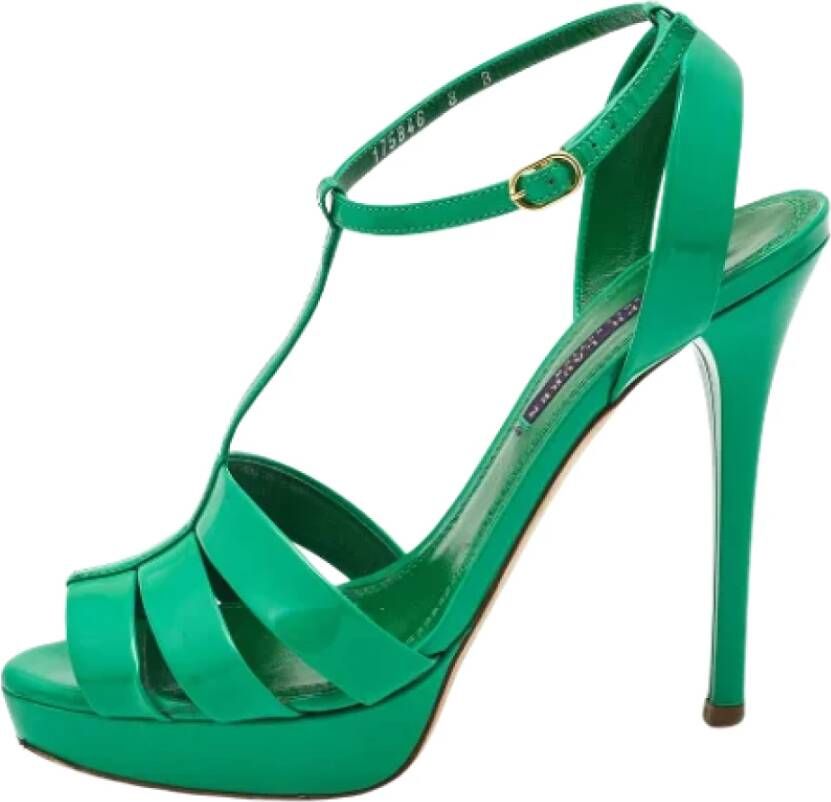 Ralph Lauren Pre-owned Leather sandals Green Dames