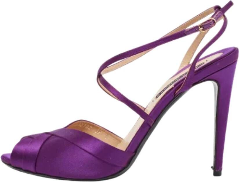 Ralph Lauren Pre-owned Satin sandals Purple Dames