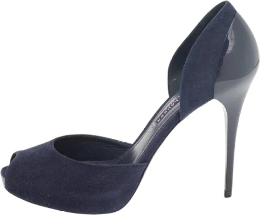 Ralph Lauren Pre-owned Suede heels Blue Dames