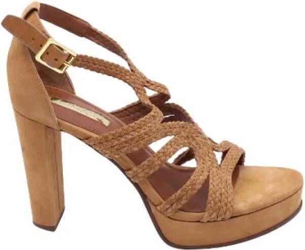 Ralph Lauren Pre-owned Suede sandals Brown Dames