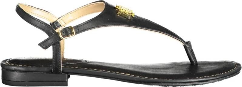 Polo Ralph Lauren Dames sandalen an zwart leer Black Dames